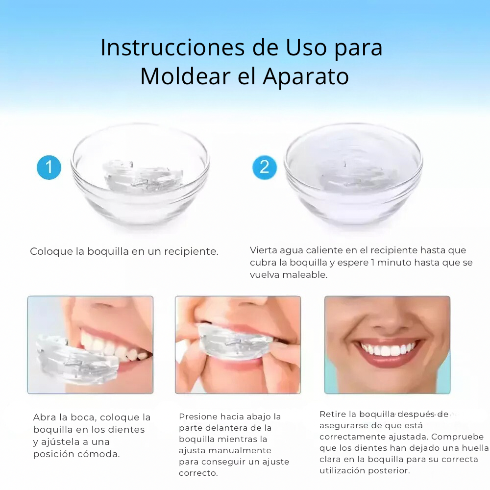 Protector Bucal de Silicona SILENT SLEEP 3 en 1 - Antirronquidos, Anti Apnea y Antibruxismo